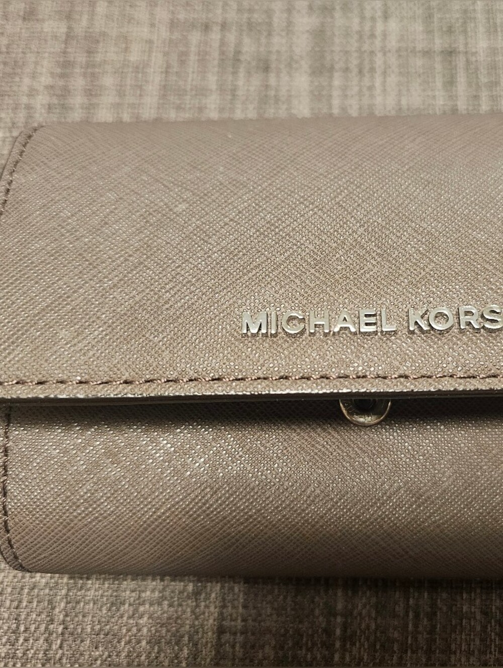Michael Kors Shimmery Taupe Crossbody Wallet